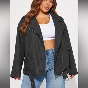 Over sized moto jacket